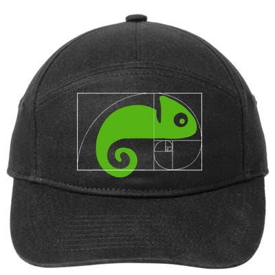 Math Mathematics Fibonacci Sequence Chameleon Golden Ratio 7-Panel Snapback Hat
