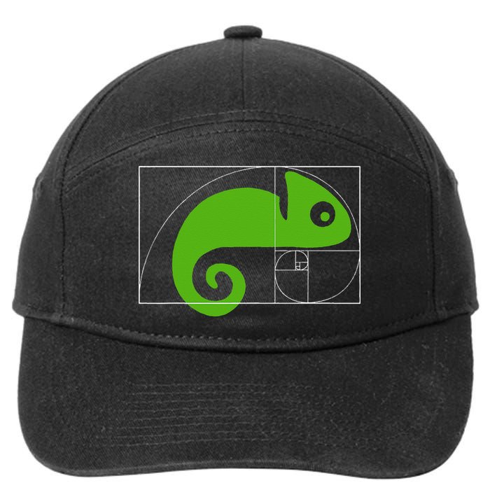 Math Mathematics Fibonacci Sequence Chameleon Golden Ratio 7-Panel Snapback Hat