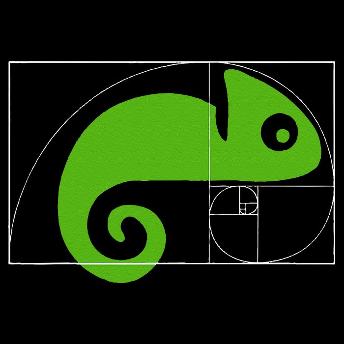 Math Mathematics Fibonacci Sequence Chameleon Golden Ratio Flat Bill Trucker Hat