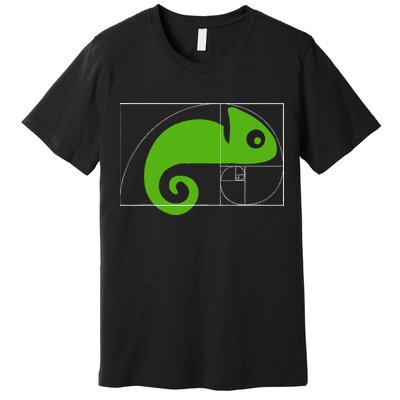 Math Mathematics Fibonacci Sequence Chameleon Golden Ratio Premium T-Shirt