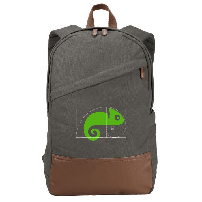 Math Mathematics Fibonacci Sequence Chameleon Golden Ratio Cotton Canvas Backpack