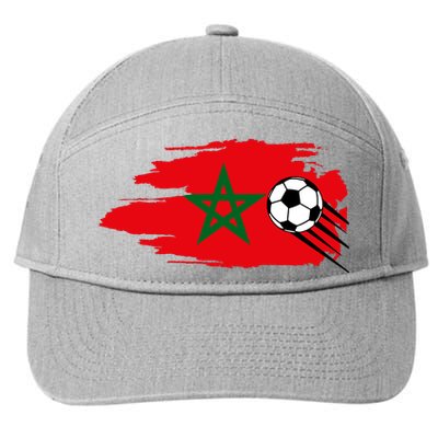 Morocco Moroccan Flag Soccer Football Lover 7-Panel Snapback Hat