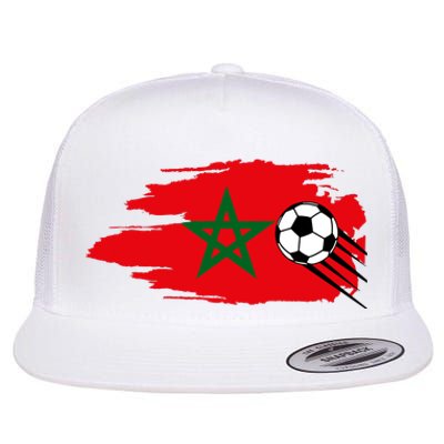 Morocco Moroccan Flag Soccer Football Lover Flat Bill Trucker Hat