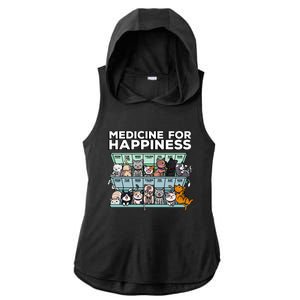 My Medicine For Happiness Called Cats Every Day Kitten Cat Ladies PosiCharge Tri-Blend Wicking Draft Hoodie Tank