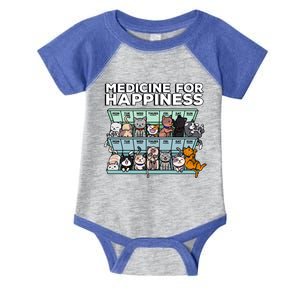 My Medicine For Happiness Called Cats Every Day Kitten Cat Infant Baby Jersey Bodysuit