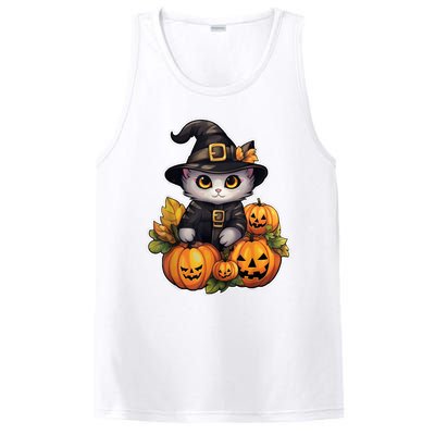 Moonlit Mischief Feline Sorcery Amidst Pumpkins PosiCharge Competitor Tank