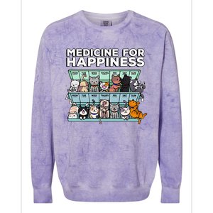 My Medicine For Happiness Called Cats Every Day Kitten Cat Colorblast Crewneck Sweatshirt