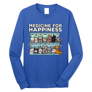 My Medicine For Happiness Called Cats Every Day Kitten Cat Long Sleeve Shirt