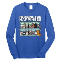 My Medicine For Happiness Called Cats Every Day Kitten Cat Long Sleeve Shirt