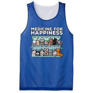 My Medicine For Happiness Called Cats Every Day Kitten Cat Mesh Reversible Basketball Jersey Tank