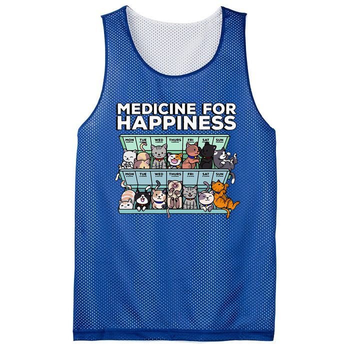 My Medicine For Happiness Called Cats Every Day Kitten Cat Mesh Reversible Basketball Jersey Tank