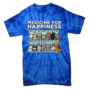 My Medicine For Happiness Called Cats Every Day Kitten Cat Tie-Dye T-Shirt