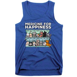 My Medicine For Happiness Called Cats Every Day Kitten Cat Tank Top