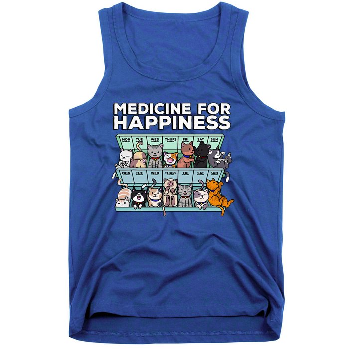 My Medicine For Happiness Called Cats Every Day Kitten Cat Tank Top