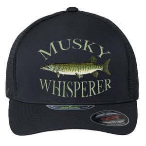 Musky Muskellunge Fish Illustration Art Fishing Angler Gear  Flexfit Unipanel Trucker Cap