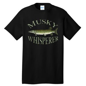 Musky Muskellunge Fish Illustration Art Fishing Angler Gear  Tall T-Shirt