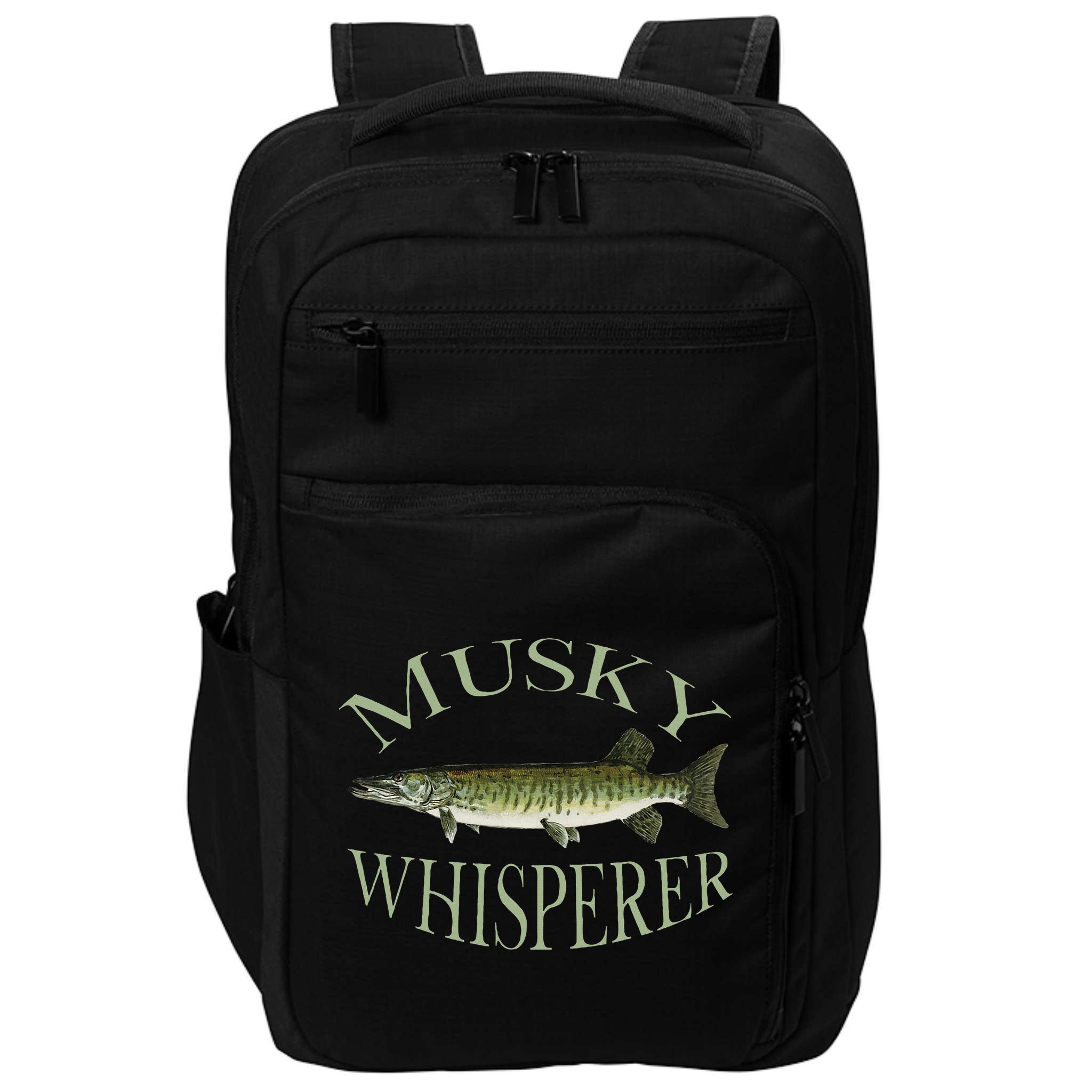 Musky Muskellunge Fish Illustration Art Fishing Angler Gear  Impact Tech Backpack