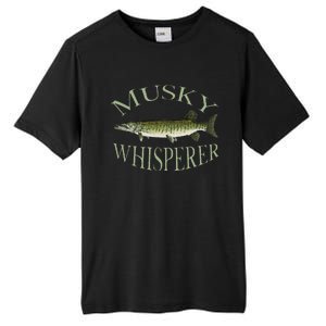 Musky Muskellunge Fish Illustration Art Fishing Angler Gear  Tall Fusion ChromaSoft Performance T-Shirt