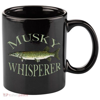 Musky Muskellunge Fish Illustration Art Fishing Angler Gear  11oz C Handle Ceramic Mug