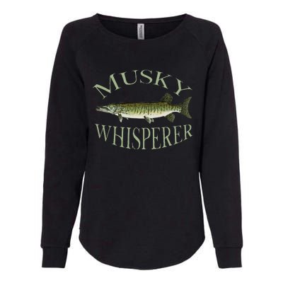 Musky Muskellunge Fish Illustration Art Fishing Angler Gear  Womens California Wash Sweatshirt