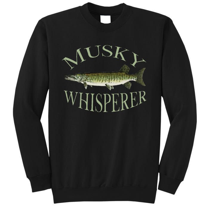 Musky Muskellunge Fish Illustration Art Fishing Angler Gear  Tall Sweatshirt