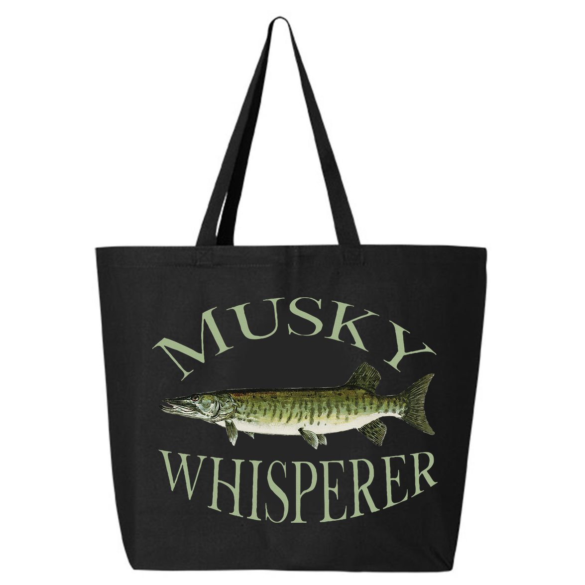 Musky Muskellunge Fish Illustration Art Fishing Angler Gear  25L Jumbo Tote