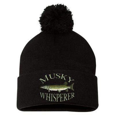 Musky Muskellunge Fish Illustration Art Fishing Angler Gear  Pom Pom 12in Knit Beanie