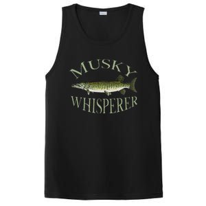 Musky Muskellunge Fish Illustration Art Fishing Angler Gear  PosiCharge Competitor Tank