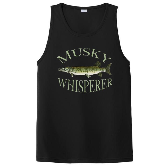 Musky Muskellunge Fish Illustration Art Fishing Angler Gear  PosiCharge Competitor Tank