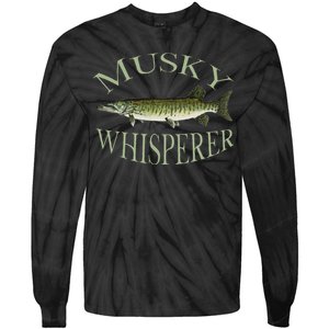 Musky Muskellunge Fish Illustration Art Fishing Angler Gear  Tie-Dye Long Sleeve Shirt