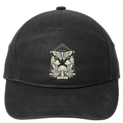 Moth Mushrooms Fairycore Fairy Grunge Nature 7-Panel Snapback Hat