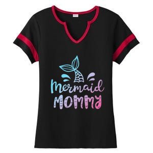 Mermaid Mommy Funny Women Mom Mama Family Matching Birthday Ladies Halftime Notch Neck Tee