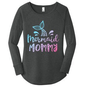 Mermaid Mommy Funny Women Mom Mama Family Matching Birthday Women's Perfect Tri Tunic Long Sleeve Shirt