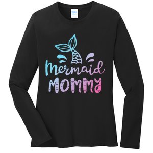 Mermaid Mommy Funny Women Mom Mama Family Matching Birthday Ladies Long Sleeve Shirt