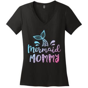 Mermaid Mommy Funny Women Mom Mama Family Matching Birthday Women's V-Neck T-Shirt