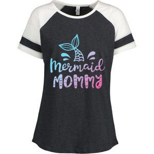 Mermaid Mommy Funny Women Mom Mama Family Matching Birthday Enza Ladies Jersey Colorblock Tee