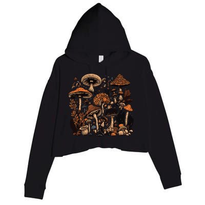 Mushroom Mycology Fungi Foraging Mushroom Whisperer Crop Fleece Hoodie