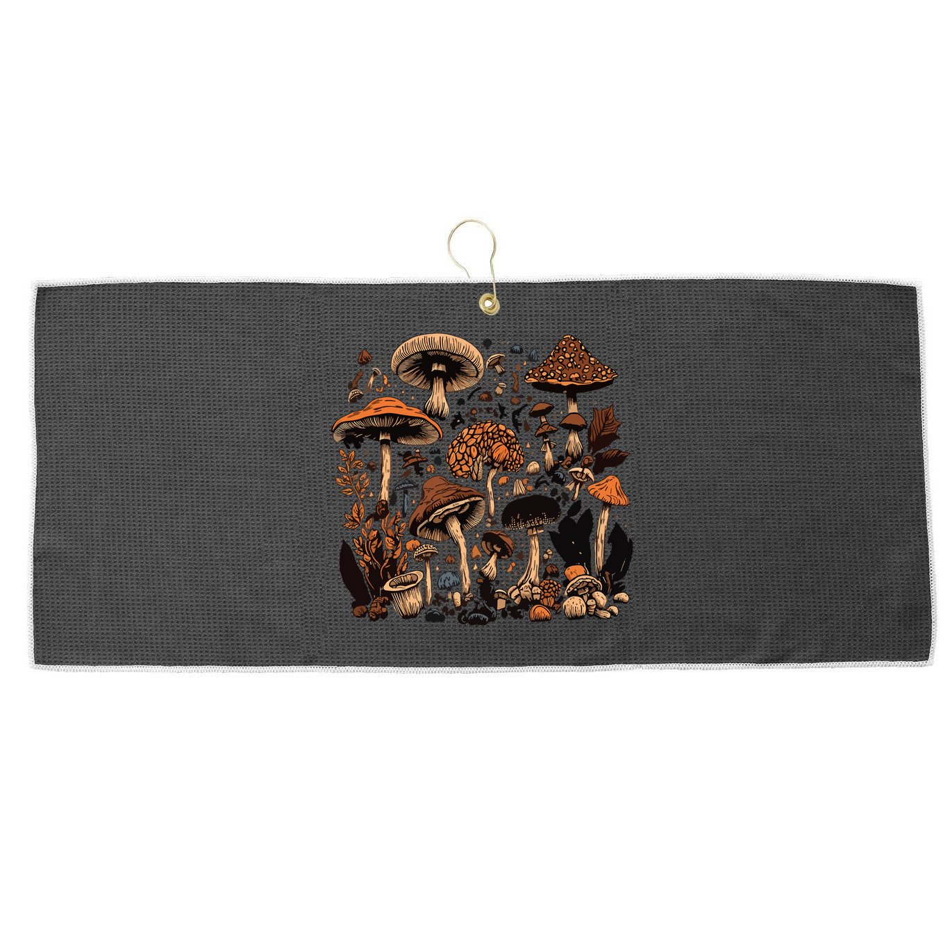 Mushroom Mycology Fungi Foraging Mushroom Whisperer Large Microfiber Waffle Golf Towel