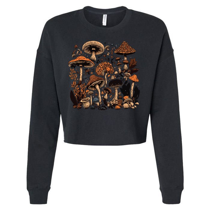 Mushroom Mycology Fungi Foraging Mushroom Whisperer Cropped Pullover Crew