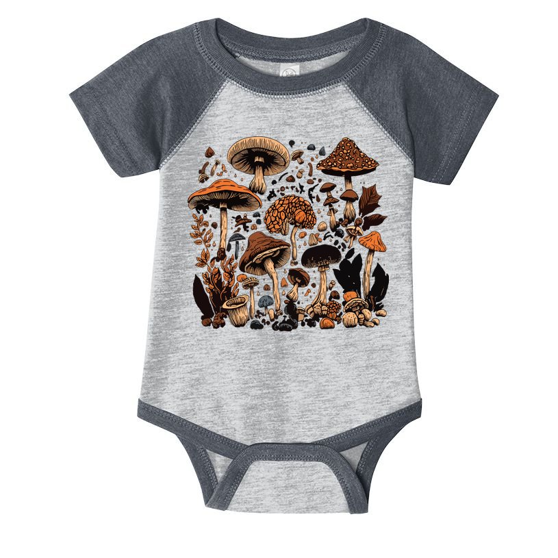 Mushroom Mycology Fungi Foraging Mushroom Whisperer Infant Baby Jersey Bodysuit