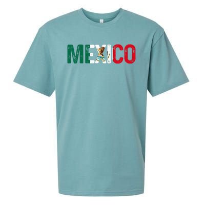 Mexico Mexican Flag Vintage Pride Sueded Cloud Jersey T-Shirt