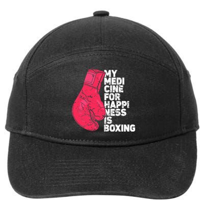 My Medicine For Happiness Combat Sports Boxer Boxing 7-Panel Snapback Hat