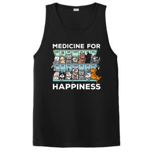 My Medicine For Happiness Called Cats Every Day Kitten Cat Gift PosiCharge Competitor Tank