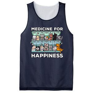 My Medicine For Happiness Called Cats Every Day Kitten Cat Gift Mesh Reversible Basketball Jersey Tank