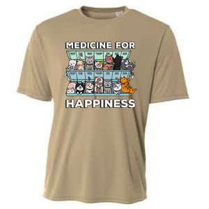 My Medicine For Happiness Called Cats Every Day Kitten Cat Gift Cooling Performance Crew T-Shirt