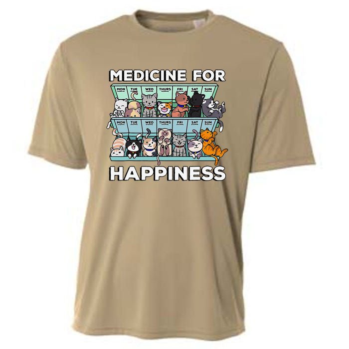 My Medicine For Happiness Called Cats Every Day Kitten Cat Gift Cooling Performance Crew T-Shirt