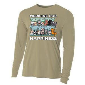 My Medicine For Happiness Called Cats Every Day Kitten Cat Gift Cooling Performance Long Sleeve Crew