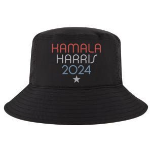 Modern Minimalist Faded Red White Blue Kamala Harris 2024 Cool Comfort Performance Bucket Hat