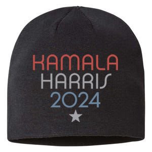 Modern Minimalist Faded Red White Blue Kamala Harris 2024 Sustainable Beanie