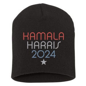 Modern Minimalist Faded Red White Blue Kamala Harris 2024 Short Acrylic Beanie